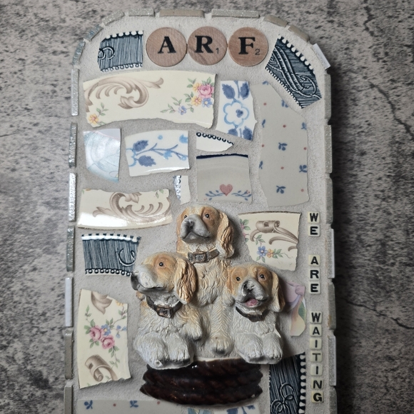 Steve Terlizzese Mosaic Tile ARF Animal Rescue Dog Lovr Original Art Wall Plaque - Picture 2 of 10